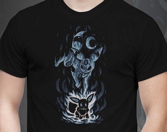 The Dark Evolution Within - The Eon Mon Evolves - EeveeUmbreon T-Shirt // poke mon Shirt // Silhouette Shirt // Video Game T-Shirt