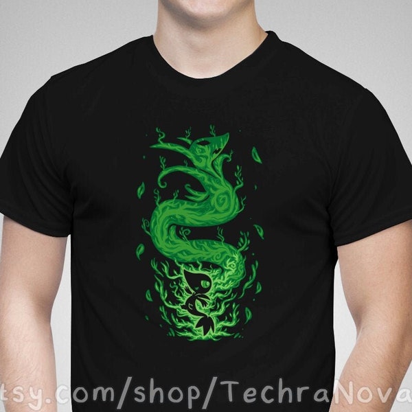 The Grass Snake Within - The Grass Evolves - Serperior T-Shirt // poke mon Shirt // snivy plant Shirt // Video Game T-Shirt