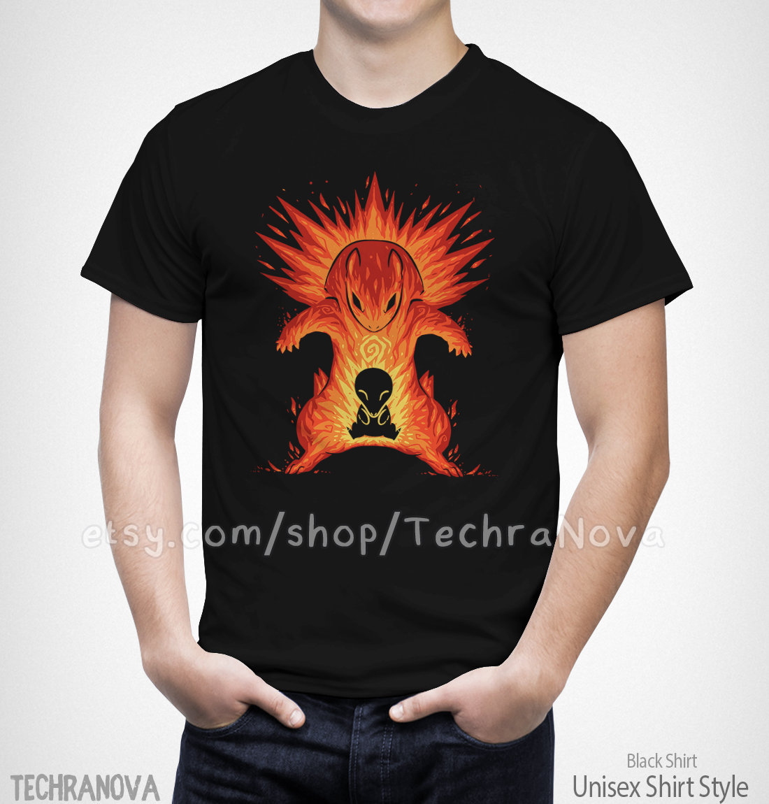 The Explosion Within the Flames Evolve Typhlosion T-shirt // Poke