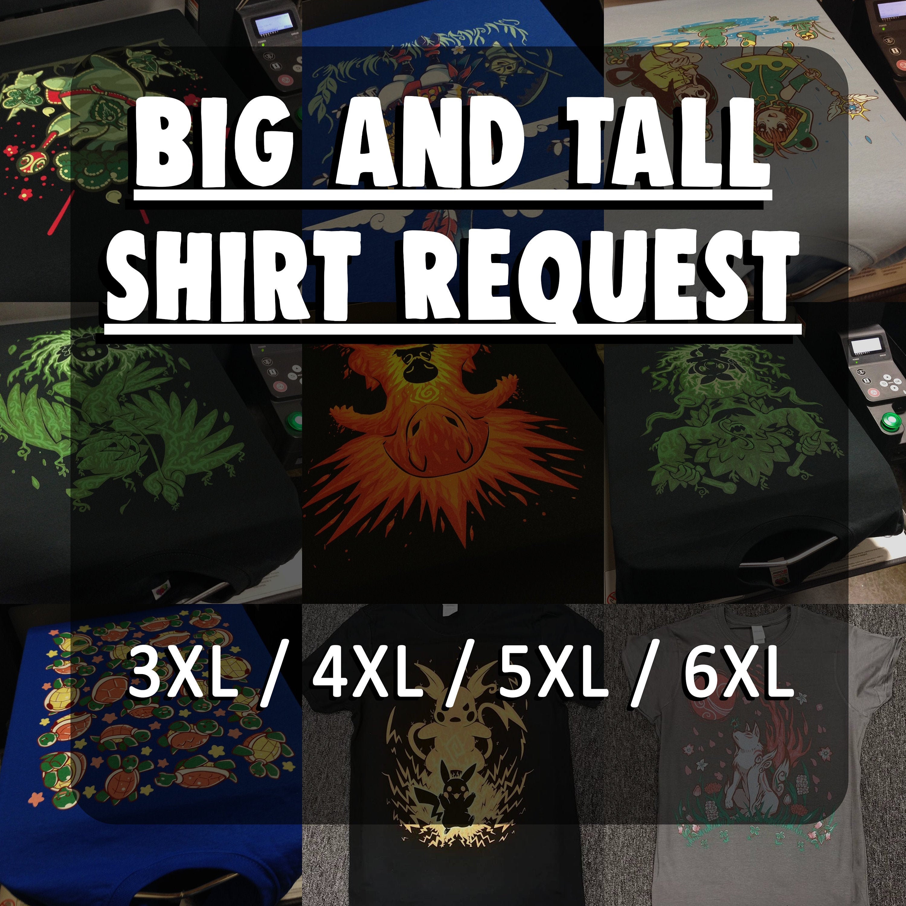 CUSTOM Big and Tall Shirt Request Note 