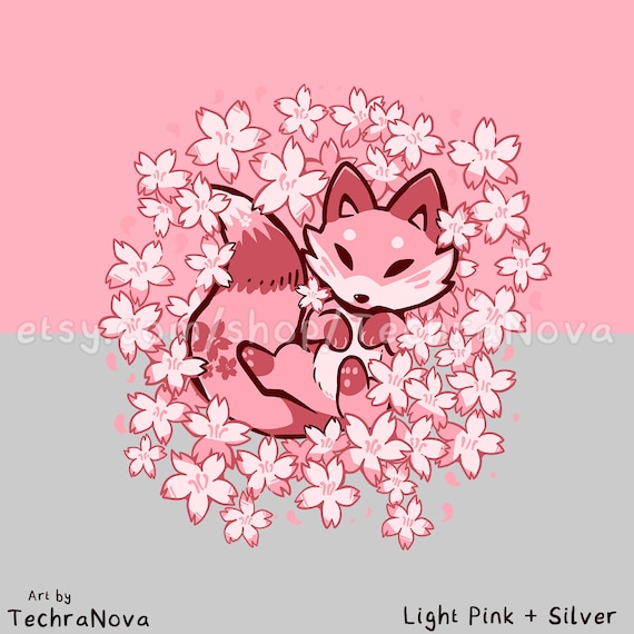 Cherry Blossom Fox - Cute Pink Fox T-shirt // Japanese Kitsune Fox
