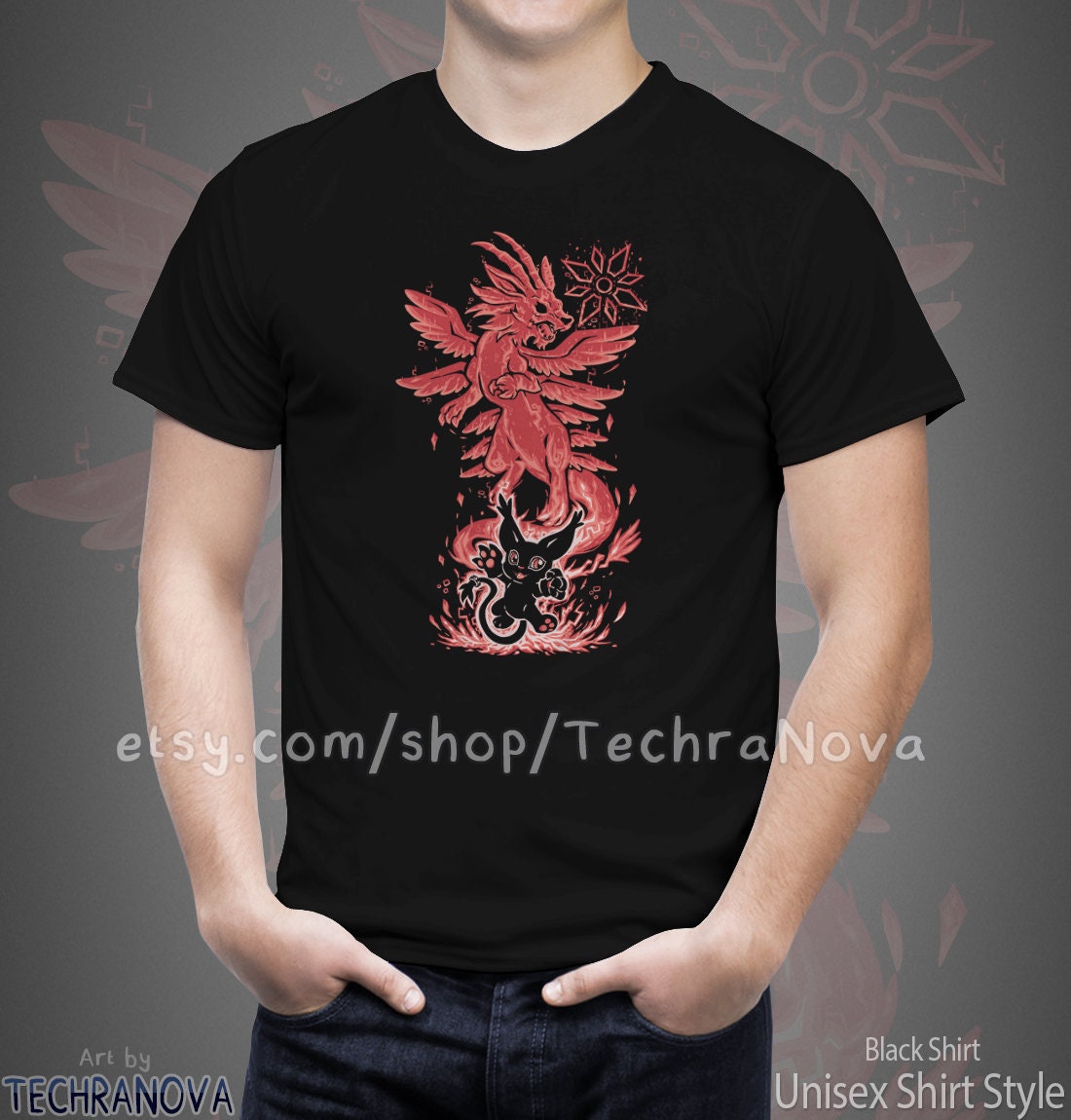 UK Delivery // Digital Light Within - The Crests - Gatomon//Magnadramon T-Shirt // digi mon Shirt // Silhouette Shirt // Video Game T-Shirt