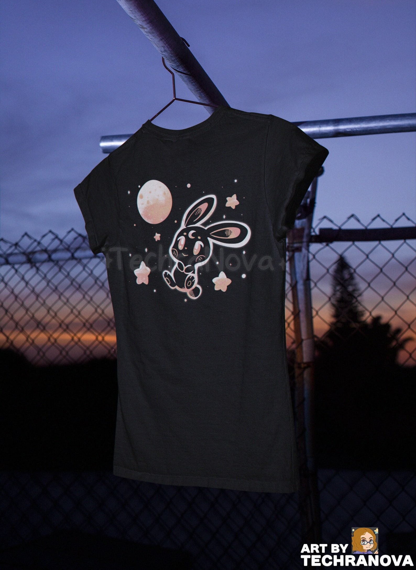 Space Bunny - Cute Moon Rabbit T-shirt // Outer Space Galaxy Shirt ...