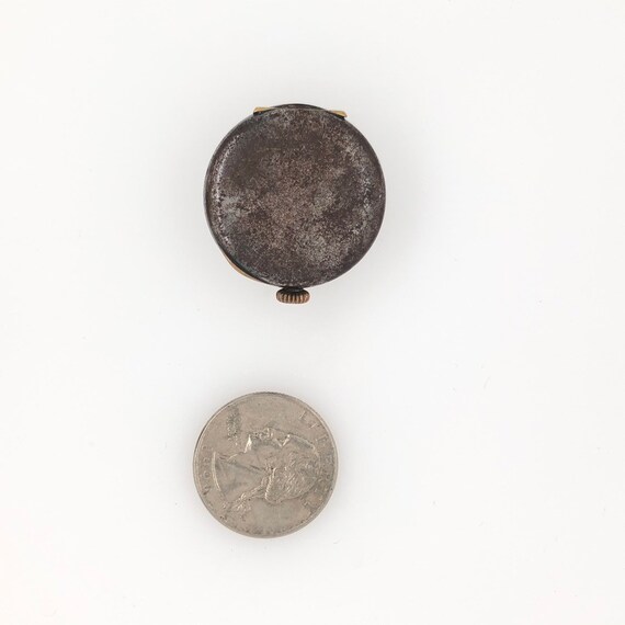 Antique gun metal and gold capped button hole wat… - image 3
