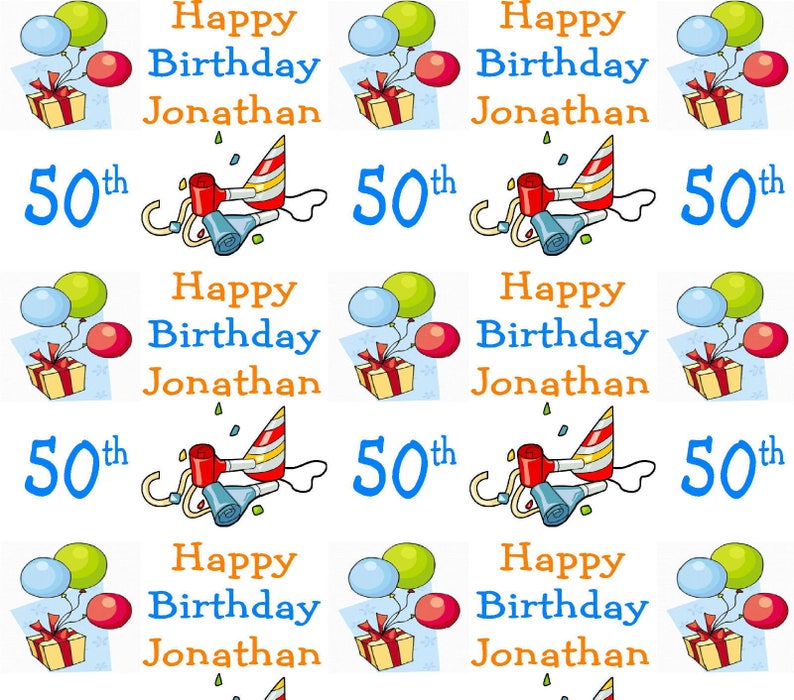 Personalised Gift Wrap Birthday Own Name 18th 21st 40th Any age!