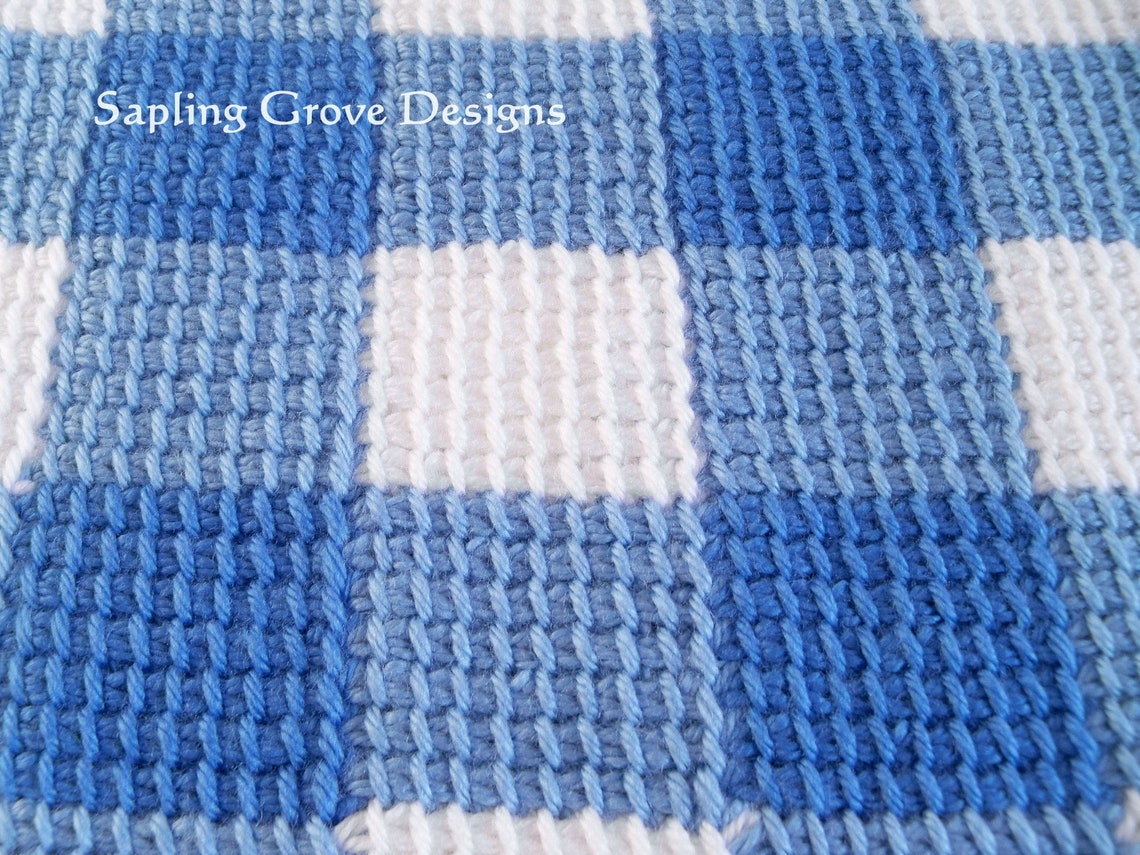 Little Blue Spruce Gingham Baby Blanket / 36x36 Receiving Blanket / Blue Gingham Baby Blanket