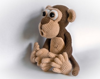 Little Brown Monkey Amigurumi / cuddly soft stuffed animal / child's toy / collectable / birthday gift / unique handmade item / circus