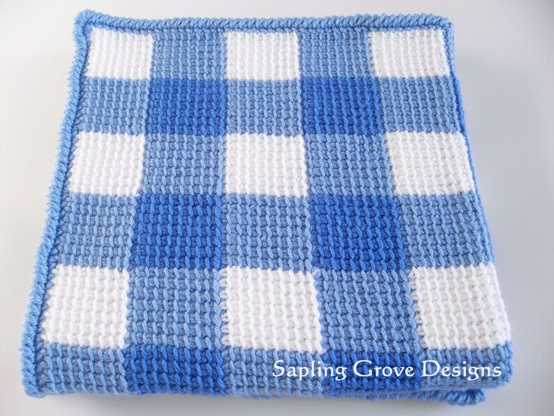 Little Blue Spruce Gingham Baby Blanket / 36x36 Receiving Blanket / Blue Gingham Baby Blanket