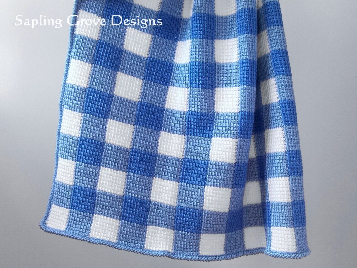 Little Blue Spruce Gingham Baby Blanket / 36x36 Receiving Blanket / Blue Gingham Baby Blanket