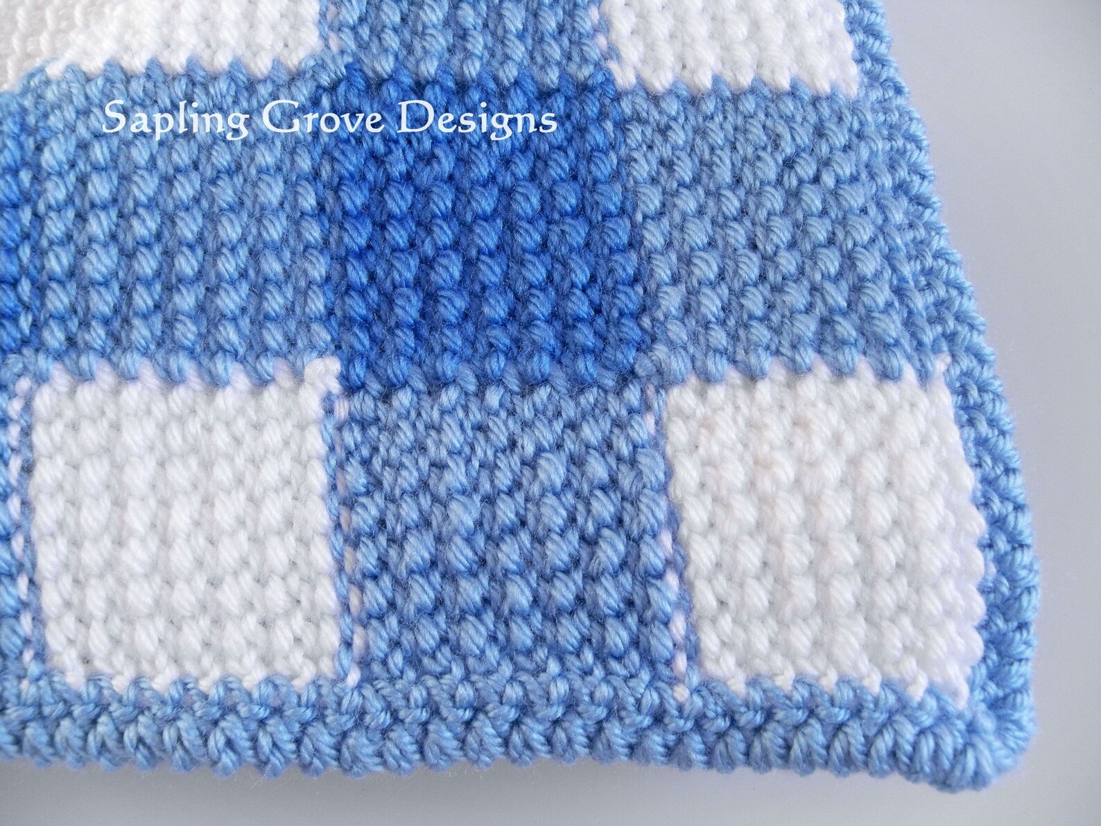 Little Blue Spruce Gingham Baby Blanket / 36x36 Receiving Etsy
