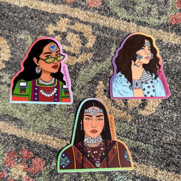Afghan Girl Stickers waterproof for laptop Hydroflask and collecting NEW