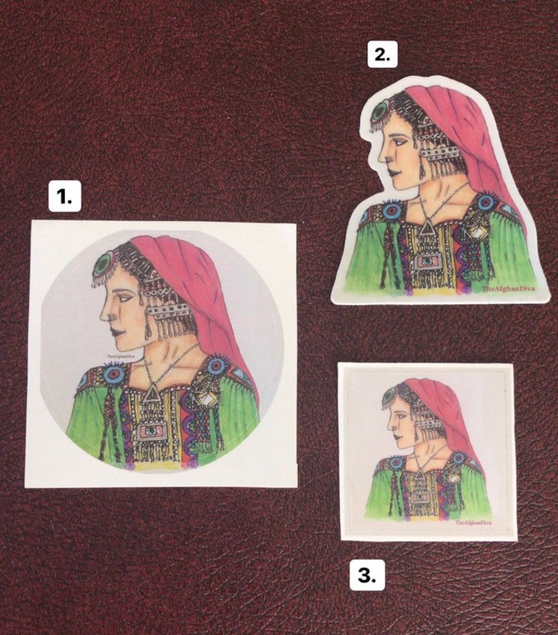 Art Stickers multiple styles and sizes Afghan culture You choose!