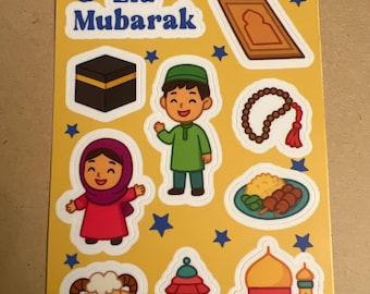 Eid Mubarak Sticker Sheet, Kids' Eid Al Adha Greetings