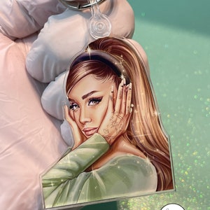 Celestial Goddess Ariana hand drawn Acrylic Keychain