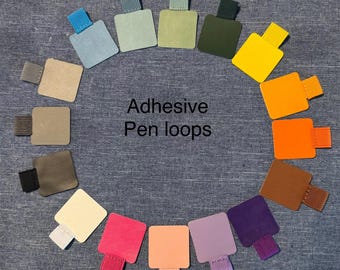 Adhesive pen loop with elastic for notebooks/planners/bujos multiple colors