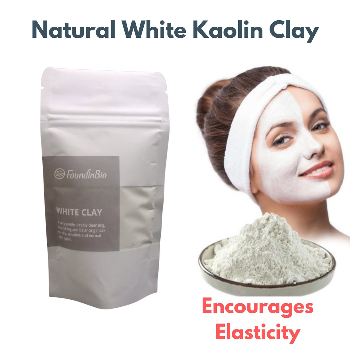 White Kaolin Clay Powder Face Mask for All Skins Food Grade Etsy Canada