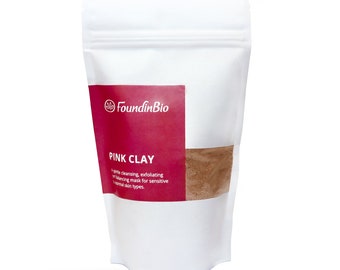 Pink Clay Kaolin Rose Powder Face Mask, Natural Sensitive Skin, Body, Hair, Organic Clay Exfoliating, Detox, Soap