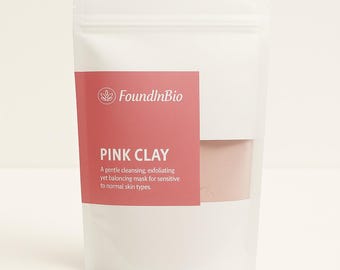 Mascarilla facial en polvo de rosa de caolín de arcilla rosa, cuerpo, cabello, arcilla orgánica exfoliante, desintoxicación, jabón