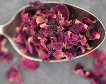 Edible Red Rose Petals – Rosa Gallica Officinalis- Herbal Tea Dried | Gulab Patti | Candle Making| Dried Herbs Flowers | Bio Confetti