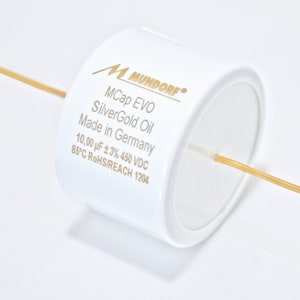 Mundorf M-CAP® EVO SGO Silver Gold Oil Capacitors 3% matched Capacitor