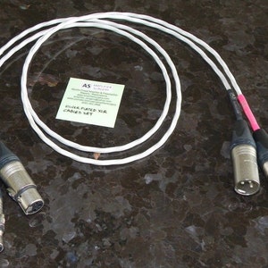 Balanced 18 AWG silver plated XLR cable pair built with silver-plated connectors and Mundorf silver + gold audio solder