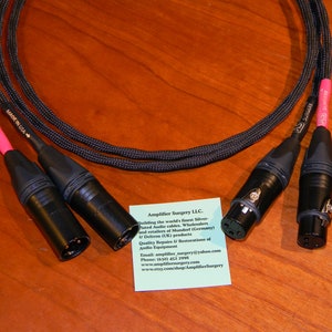 Balanced 16 AWG pure Silver Plated / Coated plated XLR cable pair Neutrik Gold Plated connectors and Mundorf Silver+Gold solder