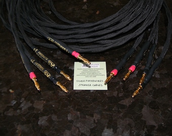 14 AWG Silver Plated Speaker Cables with Gold Plated German Plugs