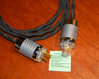 Audiophile Grade IEC Power Cable Silver Plated 11 AWG (2.40mm) Custom built in the USA