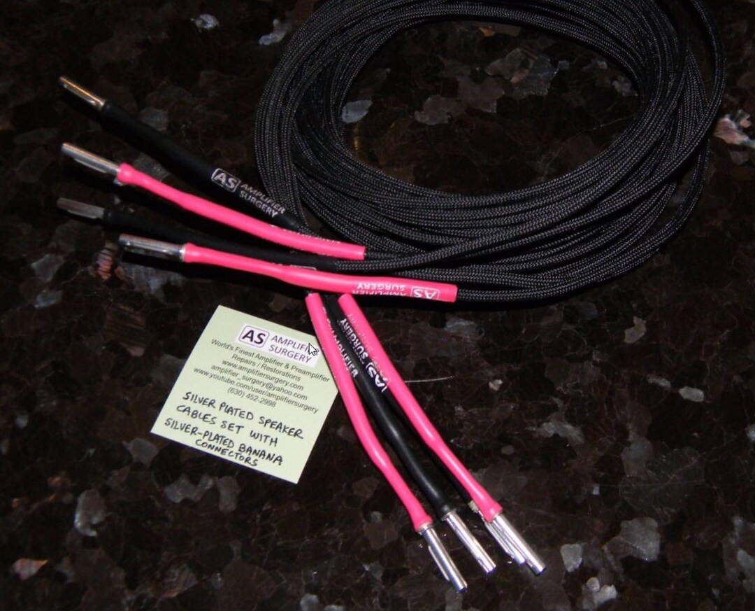 Amplifier Surgery 14 AWG Audiophile Silver Plated Speaker Cables Set