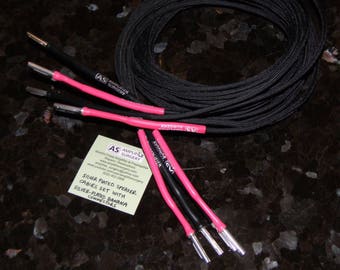 Audiophile Silver Plated Copper Speaker Cables, Deltron Banana Plugs (Made in USA)