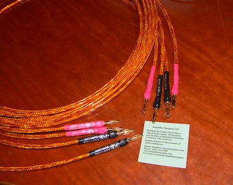 8 AWG Silver Plated Speaker Cables with Gold Plated German Plugs