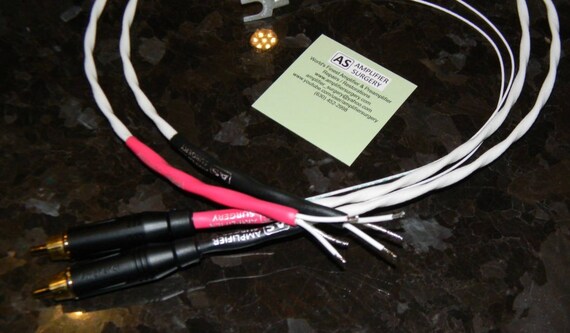 25/' SILVER PLATED MIL-SPEC AUDIOPHILE INTERCONNECT FOR DIN AMPLIFIER RCA CABLE.