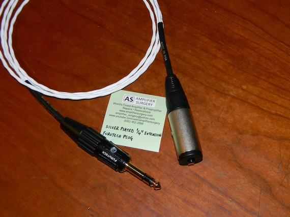 SILVER PLATED 5 FT AUDIOPHILE HEADPHONE EXTENSION CABLE 3.5mm MADE IN USA
