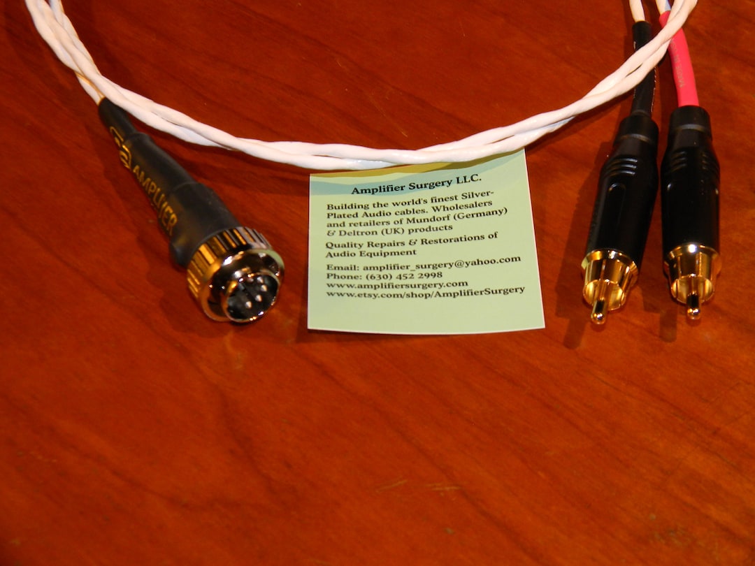 Amplifier Surgery Silver Plated Wire RCA to 5 Pin Locking Naim DIN