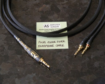 Silver Plated Focal Clear, Elear, Elegia, Hifiman Anandas and SONY MDR-Z7 Headphone Cables with 3.5mm connector Made in USA