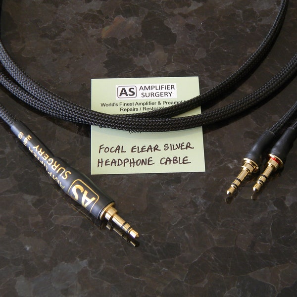Silver Plated Focal Clear, Elear, Elegia, Hifiman Anandas and SONY MDR-Z7 Headphone Cables with 3.5mm connector Made in USA