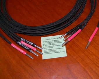 Silver-Plated Speaker Cables for NAIM/QUAD Amplifiers, Deltron Plugs