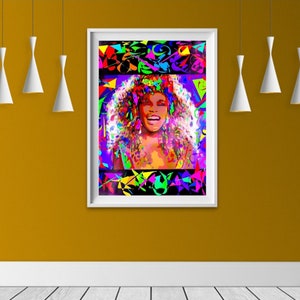 Whitney Houston wall art digital art print wall poster