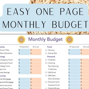 Simple Beginner Zero-Based Monthly Budget