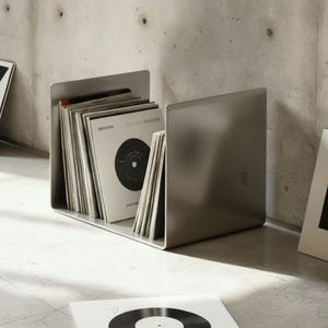 Side table made of brushed stainless steel, coffee table, sofa table - for living room, bedroom and office - Made in Germany - timeless design image 9