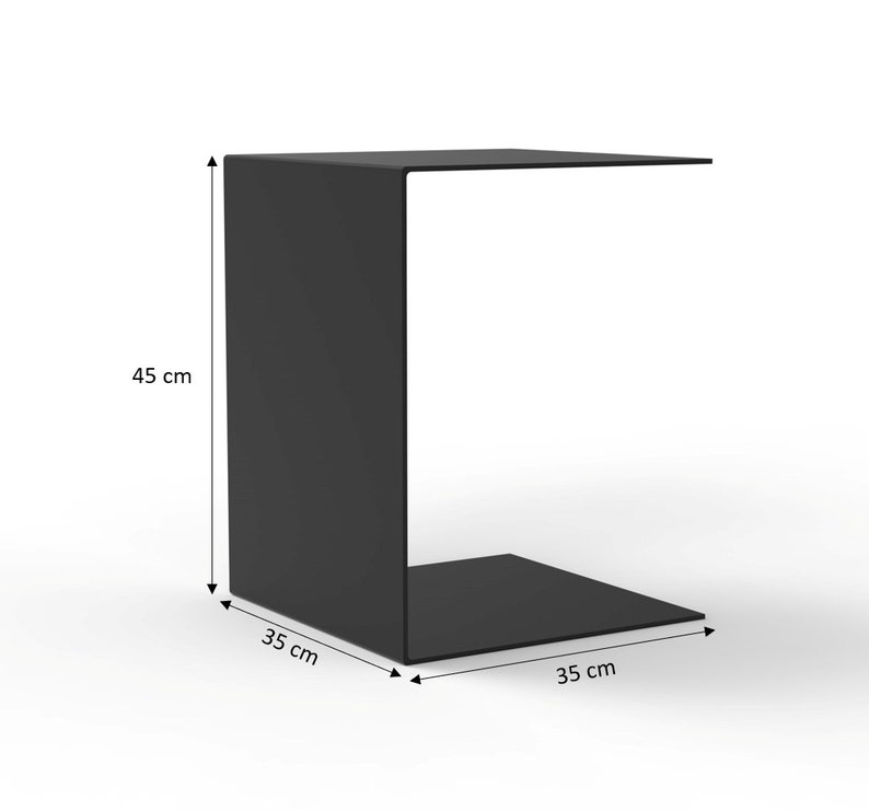 Beistelltisch C-Form 35x35x45 cm Made in Germany Metall Schwarz Weiß Gelb Vielseitig nutzbar Premium Qualität Indoor & Outdoor Bild 9