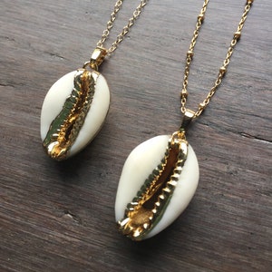 Cowrie Shell Necklace, Gold Shell Necklace, Gold Cowrie Shell, Boho Necklace, Layering Necklace, Gold Shell Jewelry, Gold Cowry Shell image 2