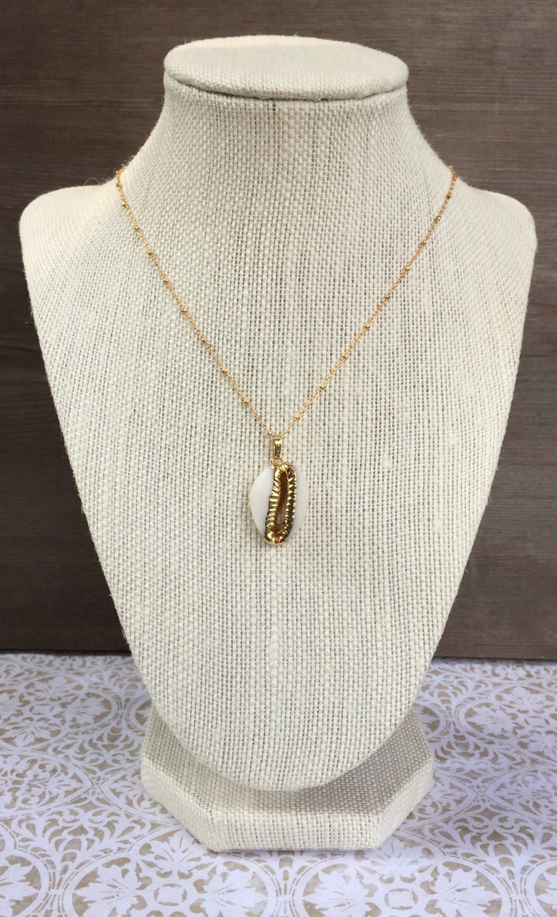 Cowrie Shell Necklace, Gold Shell Necklace, Gold Cowrie Shell, Boho Necklace, Layering Necklace, Gold Shell Jewelry, Gold Cowry Shell image 8
