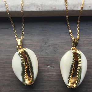 Cowrie Shell Necklace, Gold Shell Necklace, Gold Cowrie Shell, Boho Necklace, Layering Necklace, Gold Shell Jewelry, Gold Cowry Shell image 3