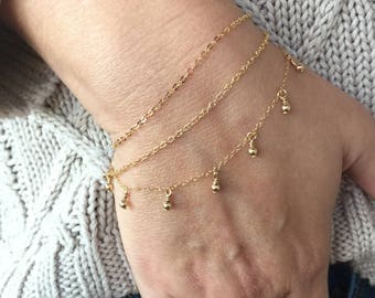 Delicate Beaded Bracelet, Gold Bracelet, Silver Bracelet, Layering Bracelet, Gold Bead Bracelet, Silver Bead Bracelet, Boho Jewelry