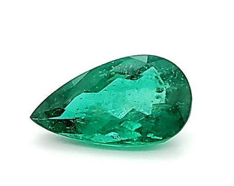 Zambian Emerald - 16.42Ct. - Pear Normal Cut - GRS Lab Certified, Fine Cut Emerald Gemstones