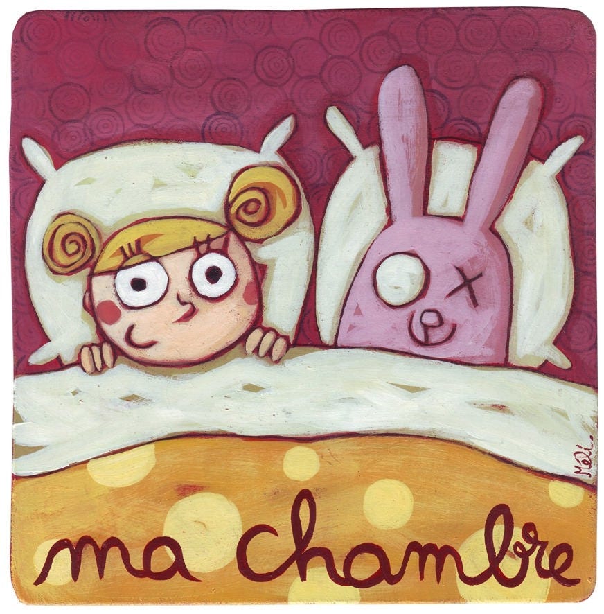 Plaque de Porte La Fille Au Lapin Rose