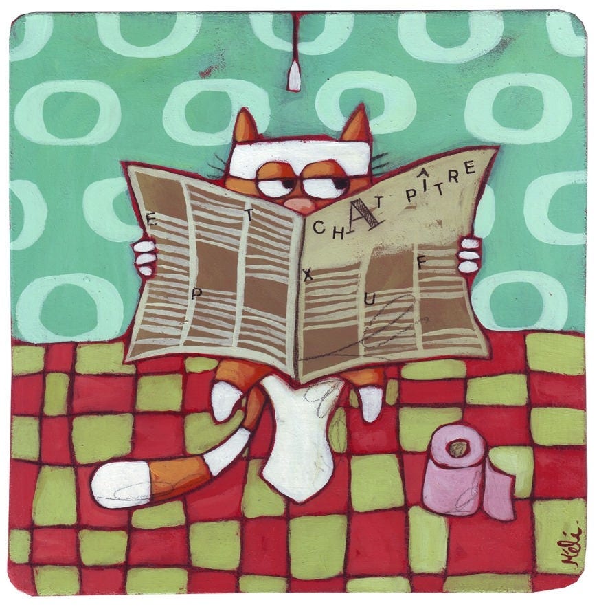 Plaque de Porte Chat Pître Wc