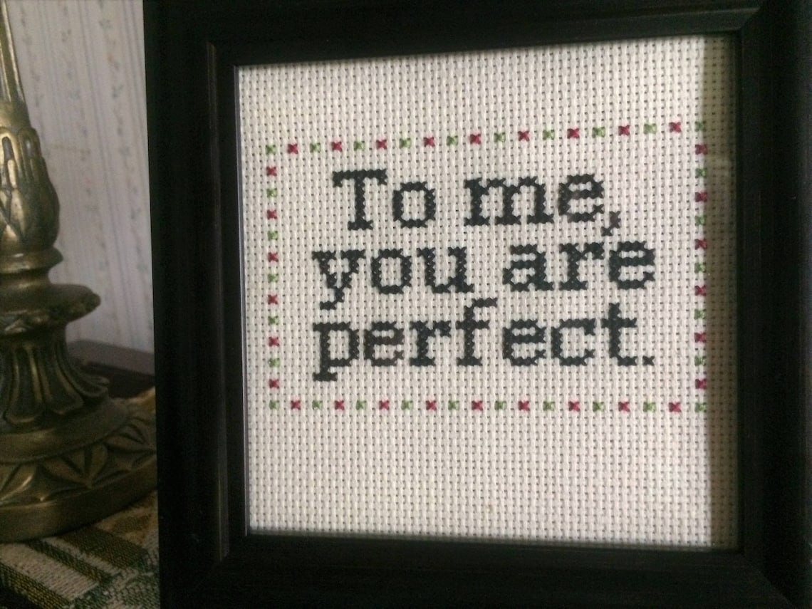 To Me, You Are Perfect needlepoint