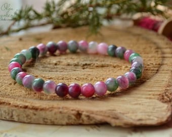 Jade bracelet, gem bracelet, multi color bracelet, jade bead bracelet, thin bracelet, colored bracelet